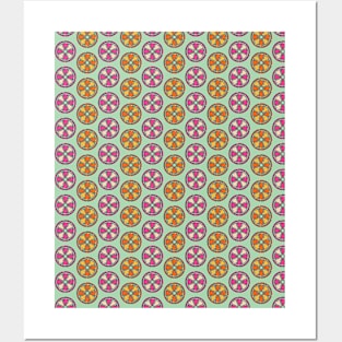 Retro Orange Slices Pattern Posters and Art